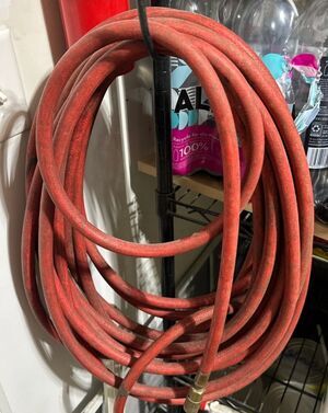 Compressor Air Hose 50ft x 3/8in 250 PSI Oil-Resistant Rubber Red